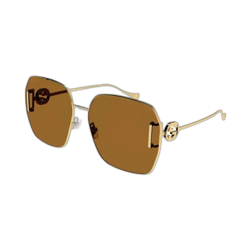 Gucci Square Sunglasses 'Gold/Brown'