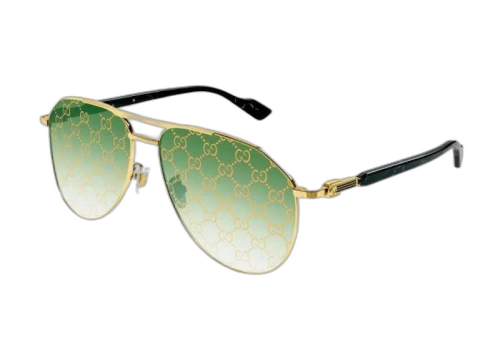 Gucci Aviator Frame Sunglasses Gold/Green (GG1220S-004-59)