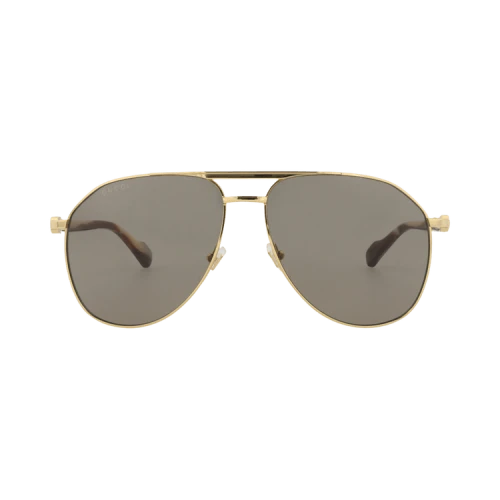 Gucci Aviator-Frame Metal Sunglasses Gold Gold Brown (GG1220S-30013416-002)