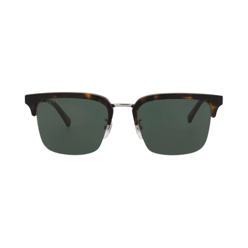 Gucci Square Sunglasses 'Havana/Silver/Green'