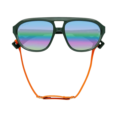 Gucci Aviator Style Sunglasses 'Green/Grey'