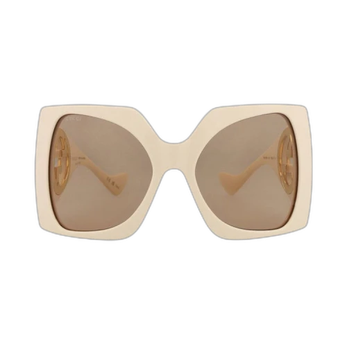 Gucci Shield Sunglasses 'Ivory White/Brown'