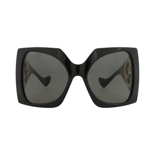 Gucci Sunglasses Shield-Frame Recycled Acetate Black Black Grey (GG1255S-30013833-001)