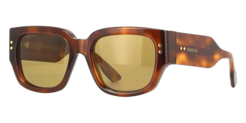Gucci Tortoise Square Frame Sunglasses Vintage Havana/Brown (GG1261S-002-FR)