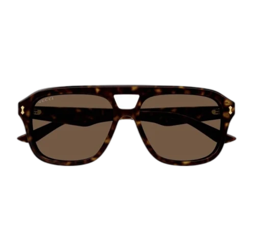 Gucci Tortoise Square Frame Sunglasses Dark Havana/Brown (GG1263S-006-FR)