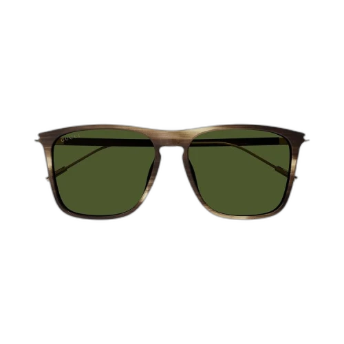 Gucci Square Sunglasses 'Havana/Gold/Green'
