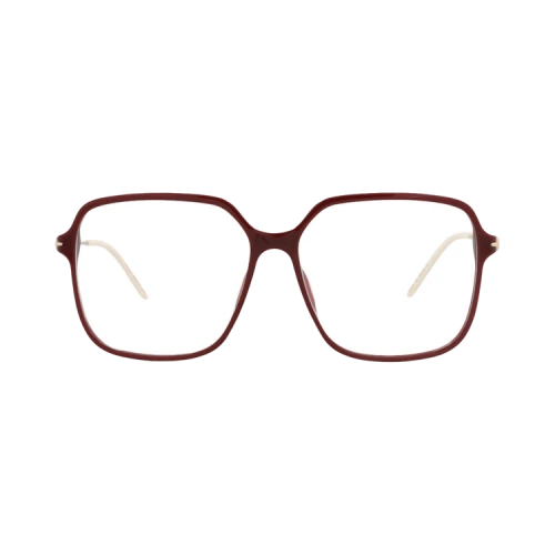 Gucci Square-Frame Recycled Acetate Optical Frames 'Burgundy Gold Transparent'
