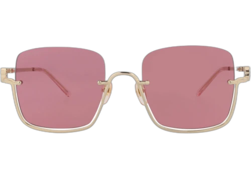 Gucci Square-Frame Metal Sunglasses Gold/Gold/Red (GG1279S-30013846-003)