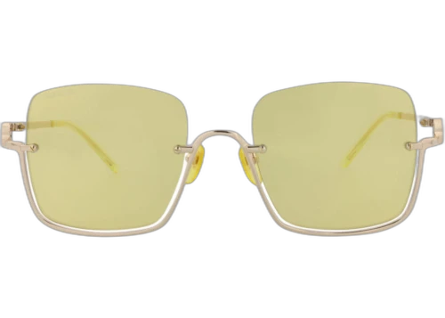 Gucci Square-Frame Metal Sunglasses Gold/Gold/Gold (GG1279S-30013846-006)