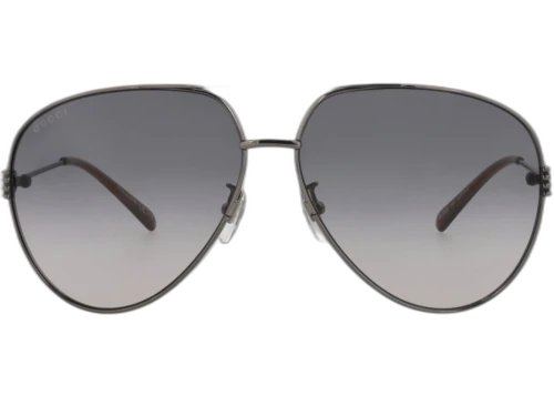 Gucci Aviator-Frame Metal Sunglasses Ruthenium/Ruthenium/Grey (GG1280S-30013904-002)