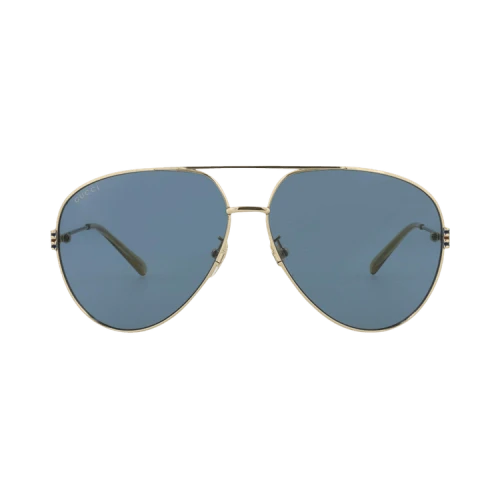 Gucci Aviator-Frame Metal Sunglasses Gold/Gold/Blue (GG1280S-30013904-003)
