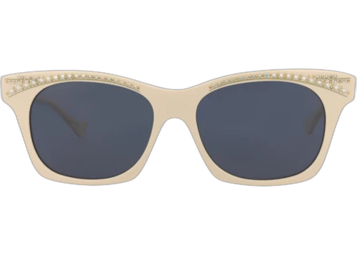 Gucci Cat Eye-Frame Recycled Acetate Sunglasses Ivory/Ivory/Blue (GG1299S-30013902-004)