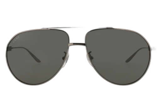 Gucci Aviator-Frame Metal Sunglasses Ruthenium/Ruthenium/Grey (GG1311S-30013897-001)