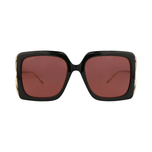 Gucci Square-Frame Injection Sunglasses Black Gold Red (GG1324S-30013919-004)