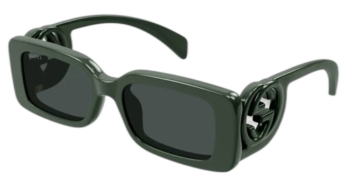 Gucci Chaise Lounge Sunglasses Green/Solid Smoke Grey (GG1325S-003)