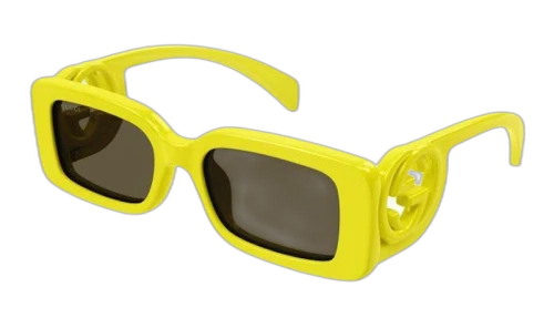 Gucci Rectangle Frame Sunglasses Yellow/Brown (GG1325S-007-54)