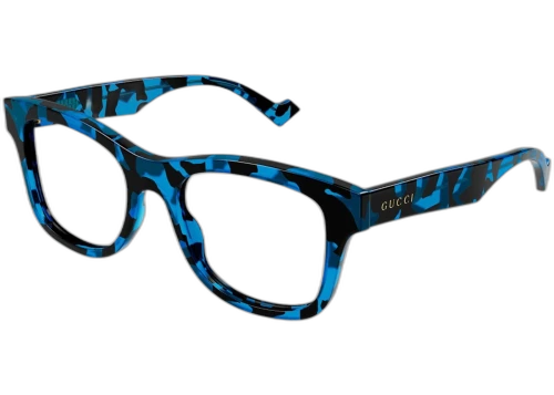 Gucci Square Eyeglasses Spotted Black/Turquoise Havana (GG1332O 006)
