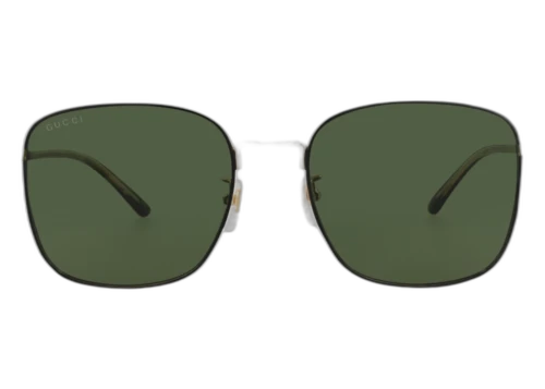 Gucci Square-Frame Metal Sunglasses Gold/Havana/Green (GG1350S-30013913-003)