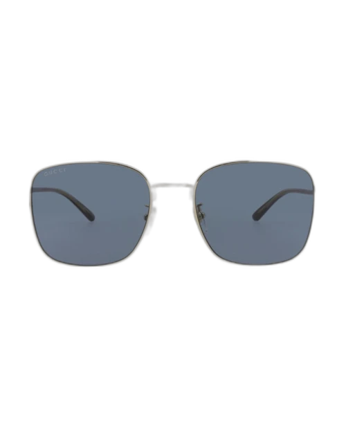 Gucci Square-Frame Metal Sunglasses Gold Havana Blue (GG1350S-30013913-004)