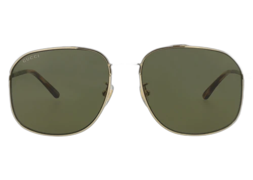 Gucci Aviator-Frame Metal Sunglasses Gold/Havana/Green (GG1351S-30013912-002)