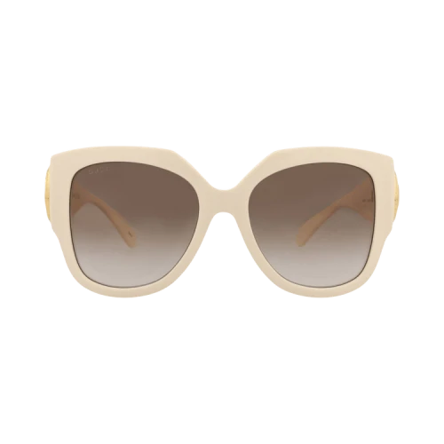Gucci Square-Frame Recycled Acetate Sunglasses Ivory Ivory Brown (GG1407S-30014416-004)