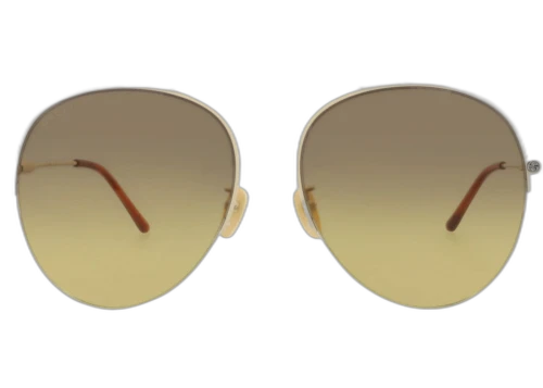 Gucci Aviator-Frame Metal Sunglasses Ivory/Ivory/Brown (GG1413S-30014423-004)