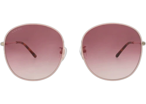 Gucci Round-Frame Metal Sunglasses Pink Pink Red (GG1416SK-30014426-003)