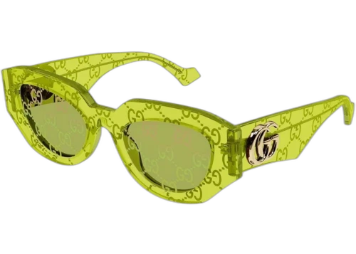 Gucci Oversized Sunglasses Green Green Green/Green (GG1421S-007)