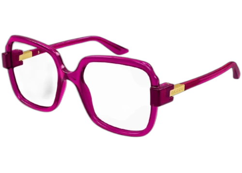 Gucci Square Eyeglasses Transparent Dark Cyclamen (GG1433O 003)