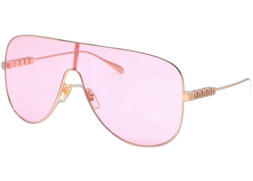 Gucci Shield Sunglasses Gold Pink (GG1436S-004-99)