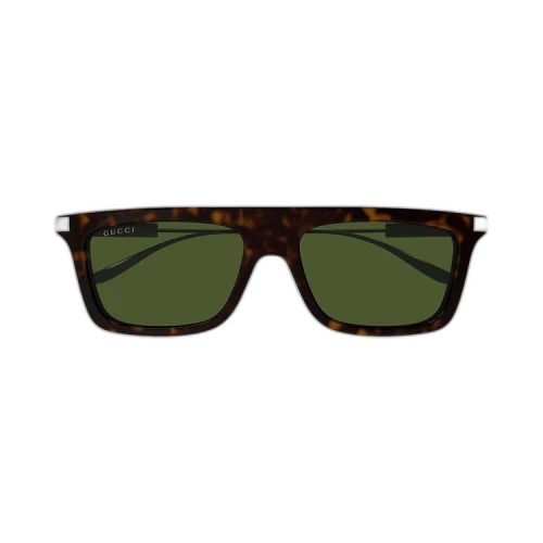 Gucci Square Sunglasses 'Havana/Silver/Green'