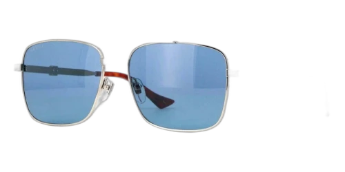 Gucci Square Metal Frame Sunglasses Silver/Blue (GG1441S-003-FR)