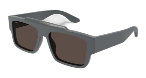 Gucci Rectangle Frame Sunglasses Charcoal Grey/Brown (GG1460S-003-FR)