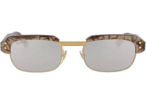 Gucci Square-Frame Recycled Acetate Sunglasses Brown/Brown/Silver (GG1480S-30014510-002)