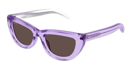 Gucci Acetate Cat-Eye Frame Sunglasses Violet Crystal/Brown (GG1521S-004-FR)