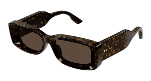 Gucci Tortoise Rectangle Frame Sunglasses Dark Havana/Brown (GG1528S-002-FR)
