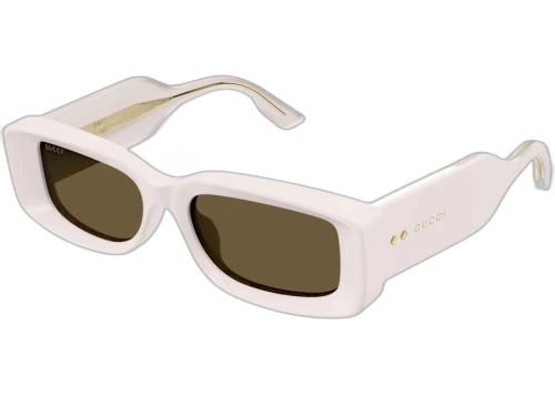 Gucci Rectangle Sunglasses Ivory Brown (GG1528S-003-FR)