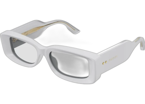 Gucci Rectangle Sunglasses White/Grey (GG1528S-005)