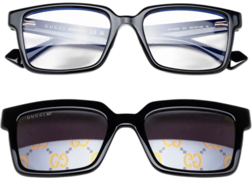 Gucci Rectangle Sunglasses Black Clip On Brown (GG1543S-001-54)