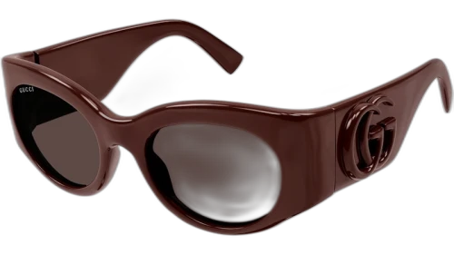 Gucci Oval Sunglasses Burgundy/Brown (GG1544S-002)