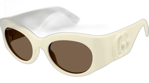 Gucci Oval Sunglasses Ivory/Brown (GG1544S-004)