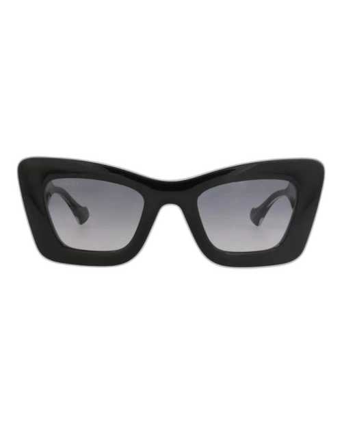 Gucci Cat Eye-Frame Injection Sunglasses Black Crystal Grey (GG1552S-30014828-001)