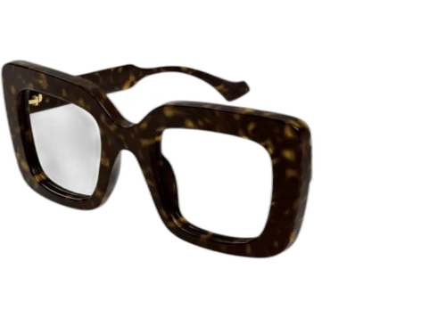 Gucci Square Eyeglasses Shiny Dark Havana (GG1554O 002)