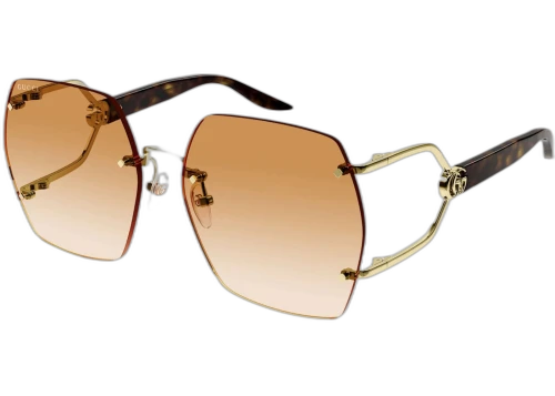 Gucci Square Sunglasses Gold Havana Orange Gradient (GG1562S-003-FR)