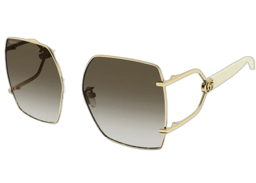 Gucci Square Sunglasses Gold Ivory Brown (GG1564SA-003-61)