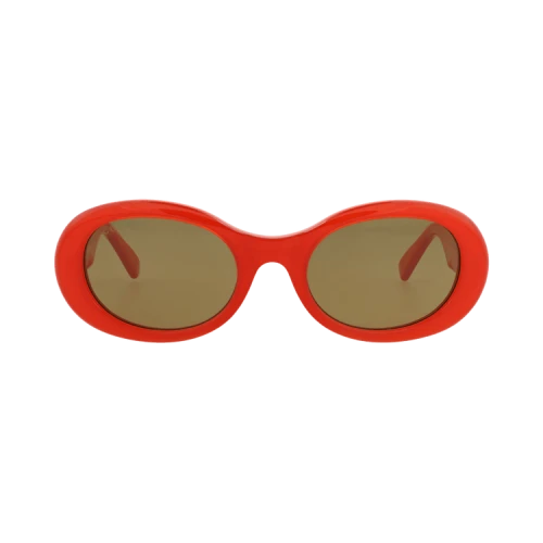 Gucci Round-Frame Recycled Acetate Sunglasses Orange Orange Brown (GG1587S-30014858-003)