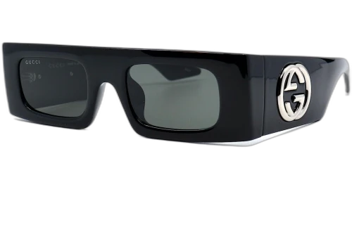 Gucci Rectangle Sunglasses Black/Grey (GG1646S-001)
