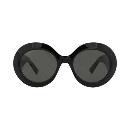 Gucci Round-Frame Recycled Acetate Sunglasses Black Black Grey (GG1647S-30015325-007)