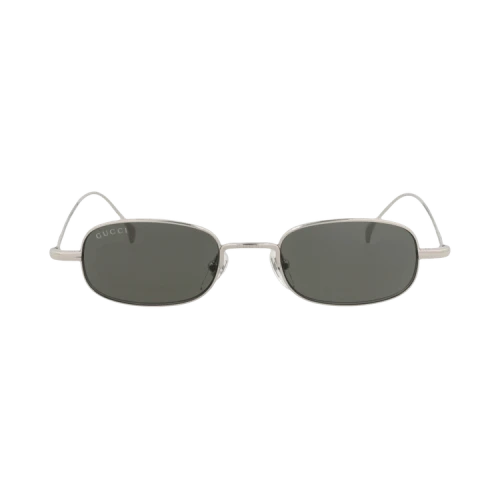Gucci Square-Frame Metal Sunglasses 'Silver Silver Grey'