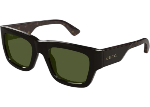 Gucci Rectangle Sunglasses Brown Havana Green (GG1668S-004-FR)